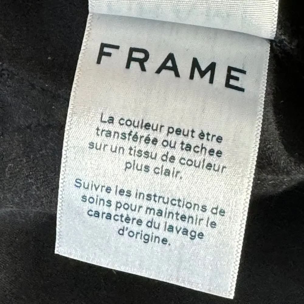 Frame Denim Le High Straight Black Feather Hem Jeans In Ludlow Sz 26 - Picture 13 of 13